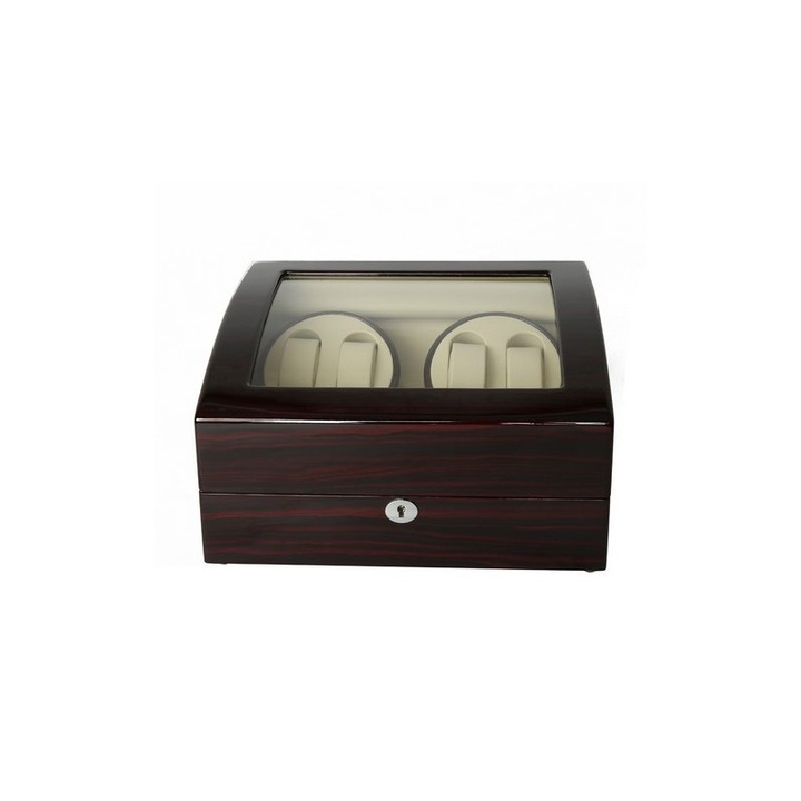 Dispozitiv pentru intors ceasuri automatice Watch Winder 4 + 6 Spatii Nuc