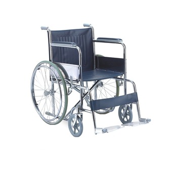 Scaun cu rotile cu suport pentru picoare fix, albastru, FS809 Scaun cu rotile cu suport pentru picoare fix, albastru, FS809