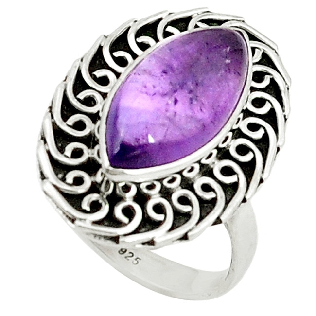 Inel bijuterie din argint 925 cu ametist handmade
