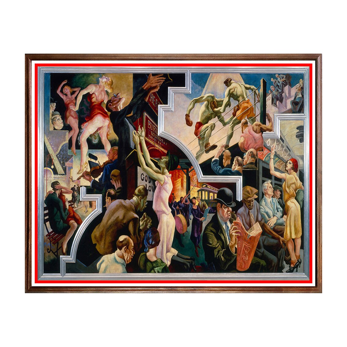 Tablou Poster, Arta Sec. XX, Thomas Hart Benton - City Activities with Subway - ASD-215, 40 x 50 cm