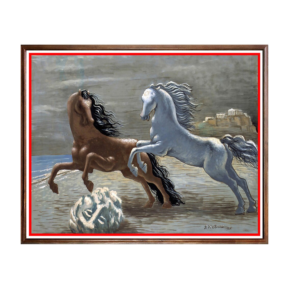 Tablou Poster, Arta Sec. XX, Giorgio de Chirico - Cavalli in Riva al Mare - ASD-122, 40 x 50 cm