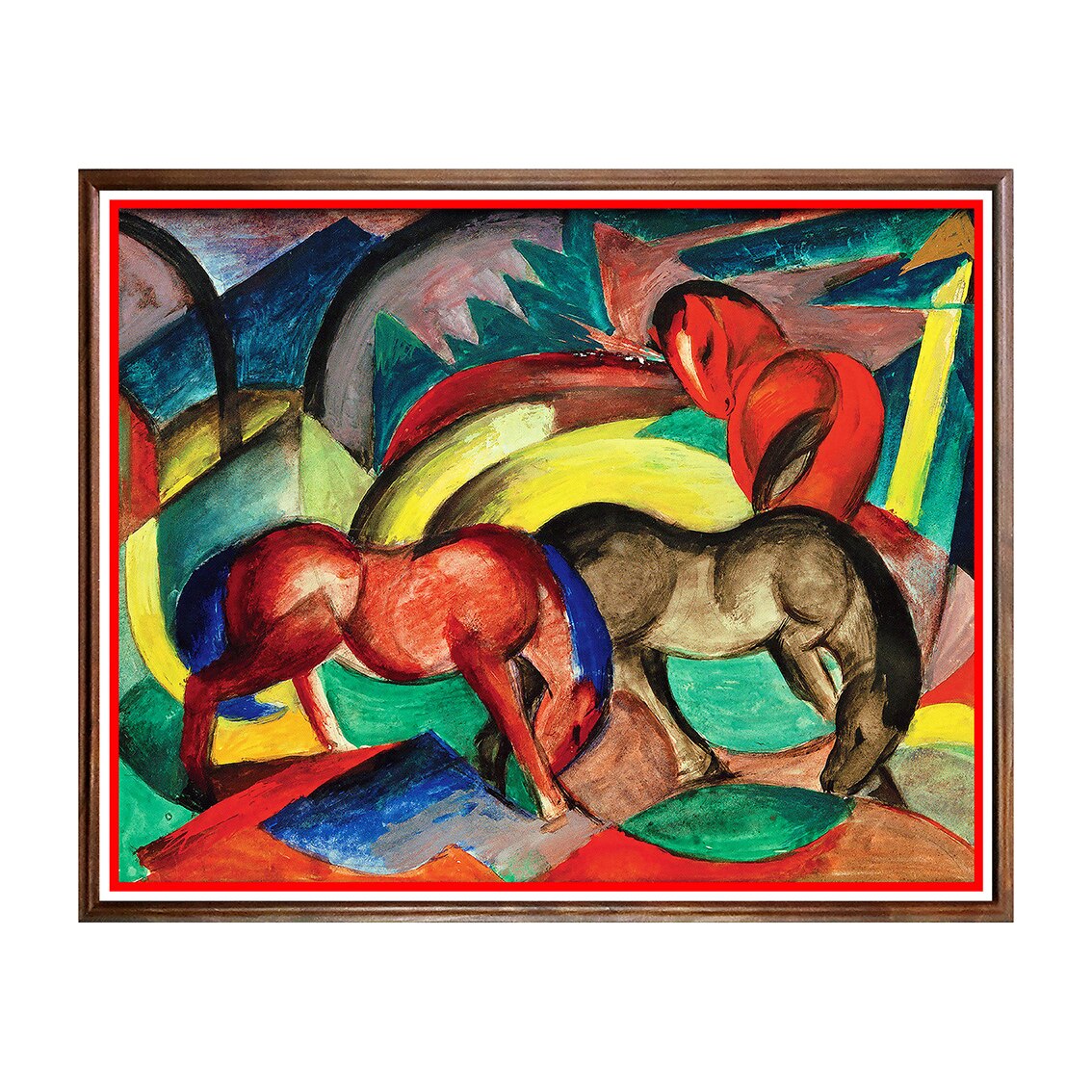 Tablou Poster, Arta Sec. XX, Franz Marc - Three Horses - ASD-115, 40 x 50 cm