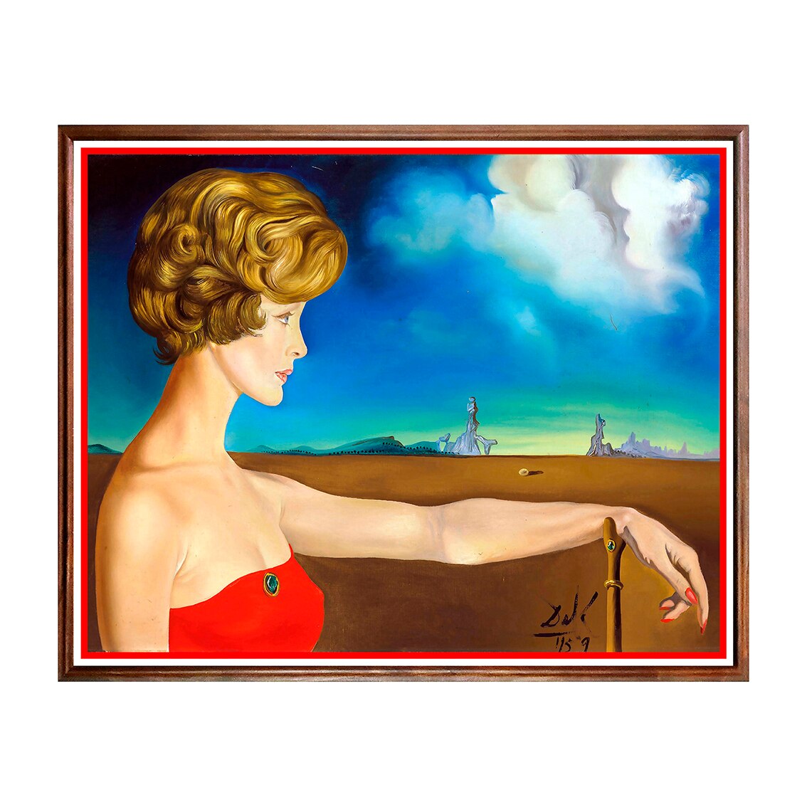 Tablou Poster, Arta Sec. XX, Dali - Jeune Femme dans un Paysage - ASD-028, 40 x 50 cm