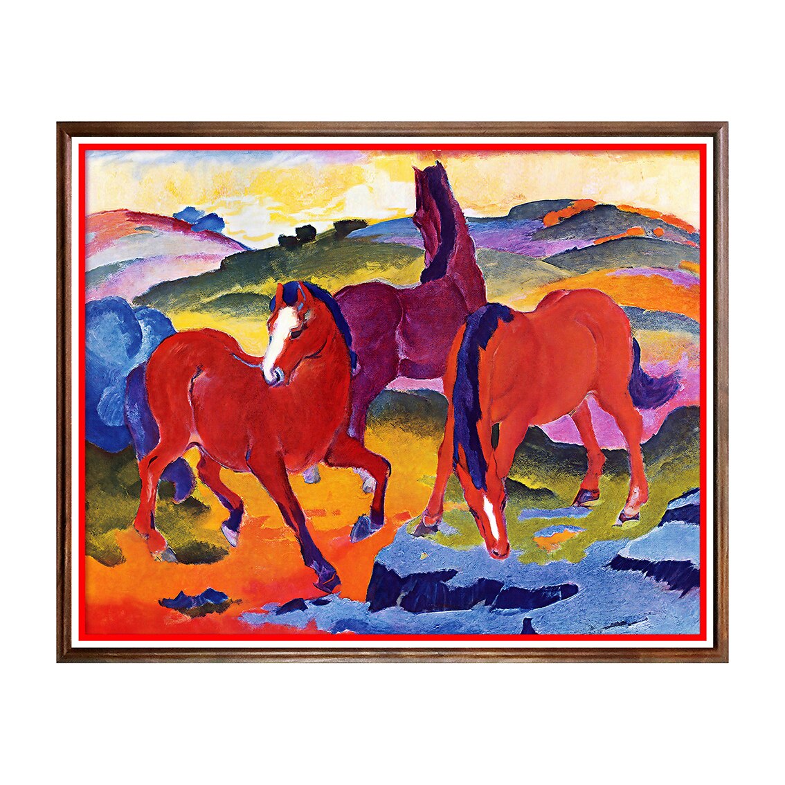 Tablou Poster, Arta Sec. XX, Franz Marc - The Red Horses - ASD-114, 40 x 50 cm