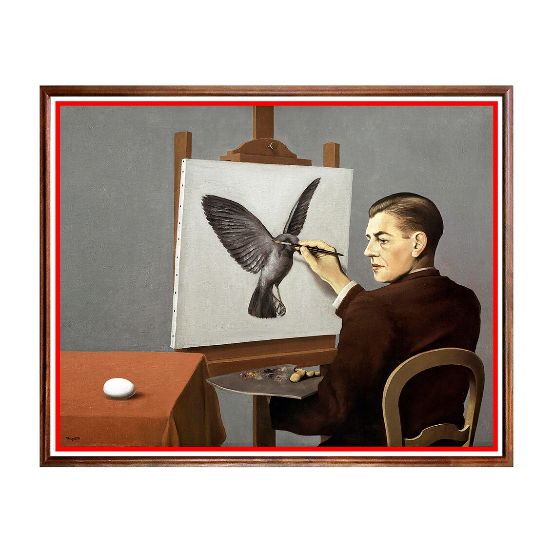 Tablou Poster, Arta Sec. XX, René Magritte - Clairvoyance - ASD-196, 40 x 50 cm