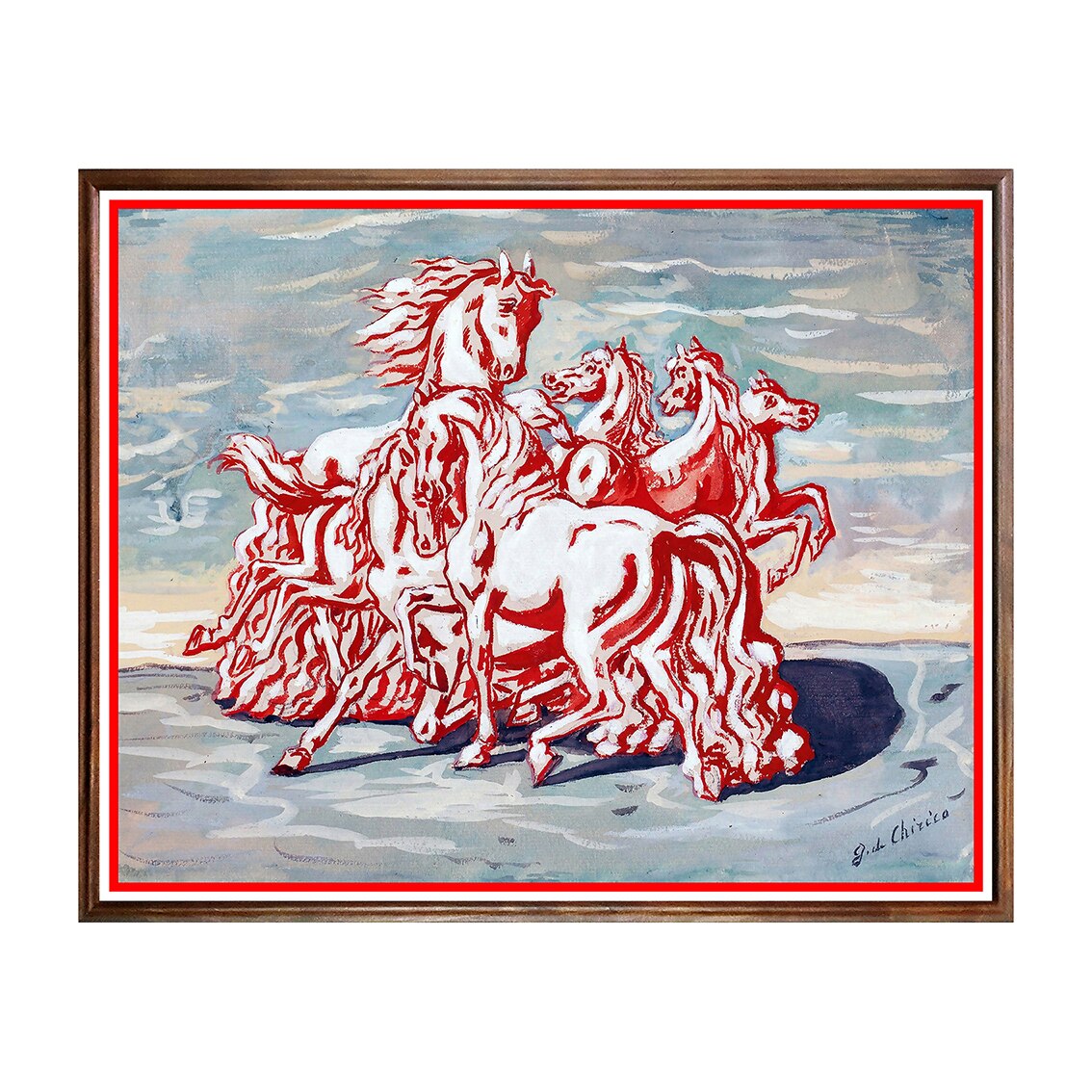 Tablou Poster, Arta Sec. XX, Giorgio de Chirico - Cavalli - ASD-123, 40 x 50 cm