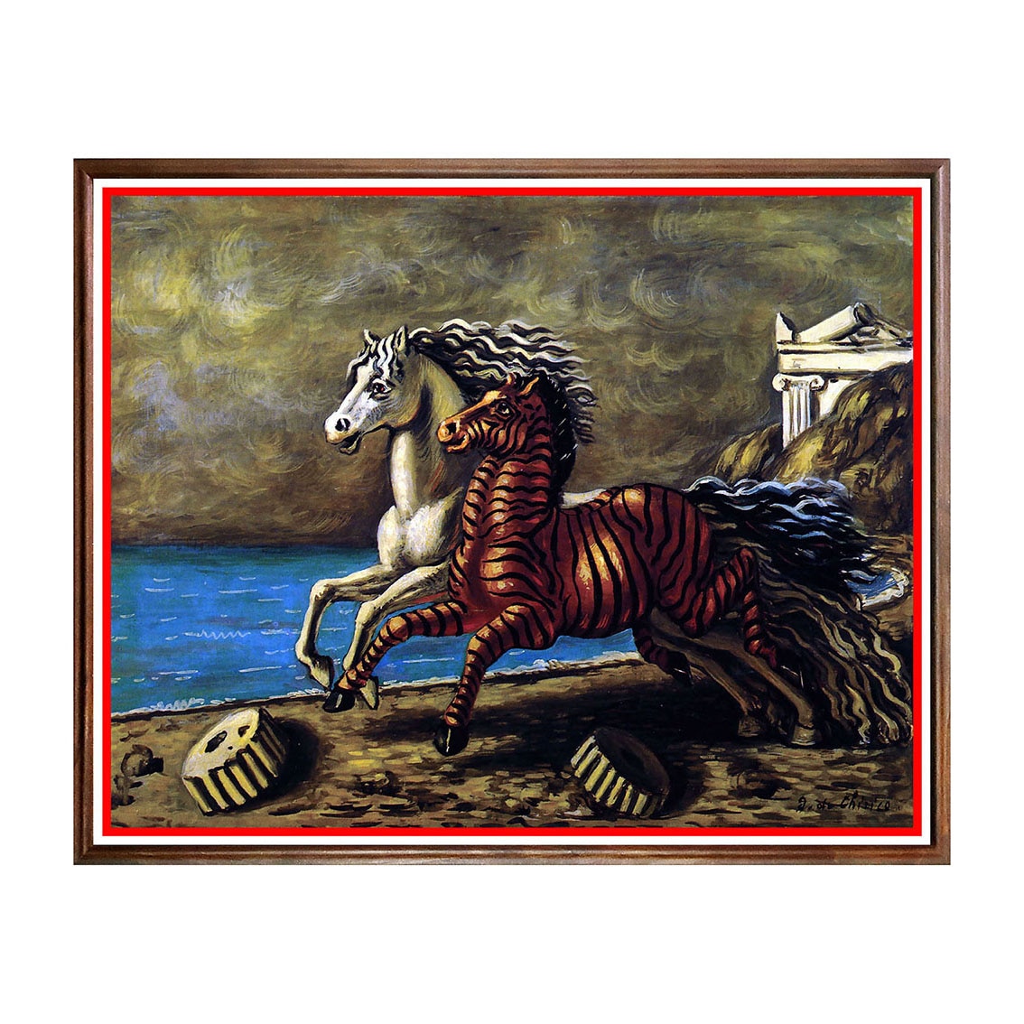 Tablou Poster, Arta Sec. XX, Giorgio de Chirico - Cavallo e Zebra - ASD-124, 40 x 50 cm