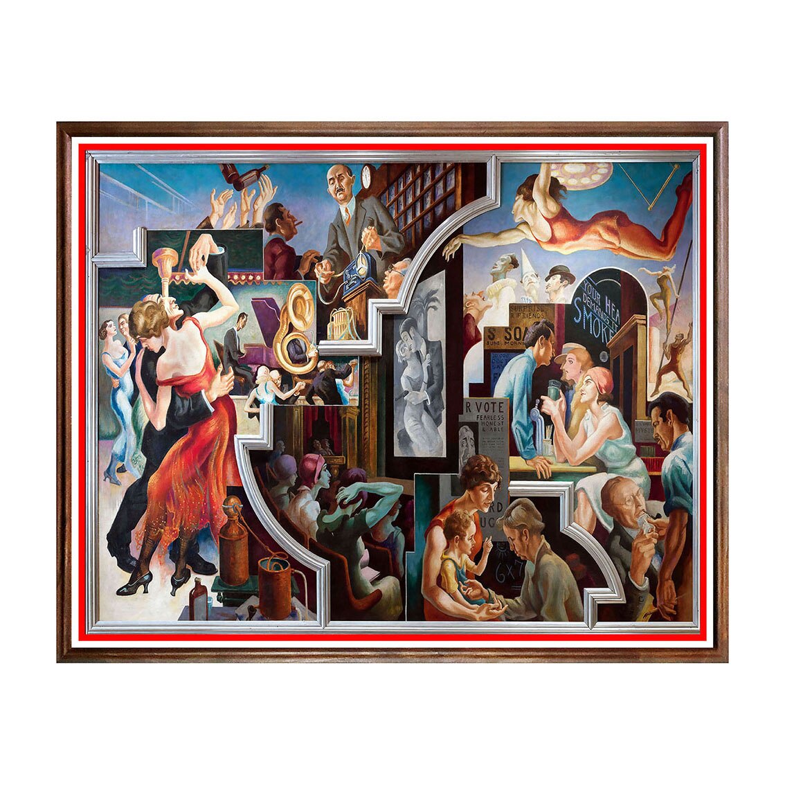 Tablou Poster, Arta Sec. XX, Thomas Hart Benton - City Activities with Dance Hall - ASD-214, 40 x 50 cm