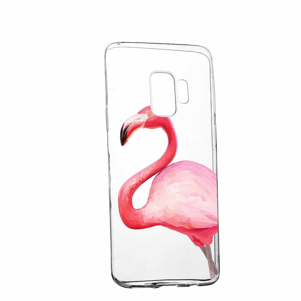 Husa Silicon, Transparent, Slim, Flamingo, Samsung J4 2018