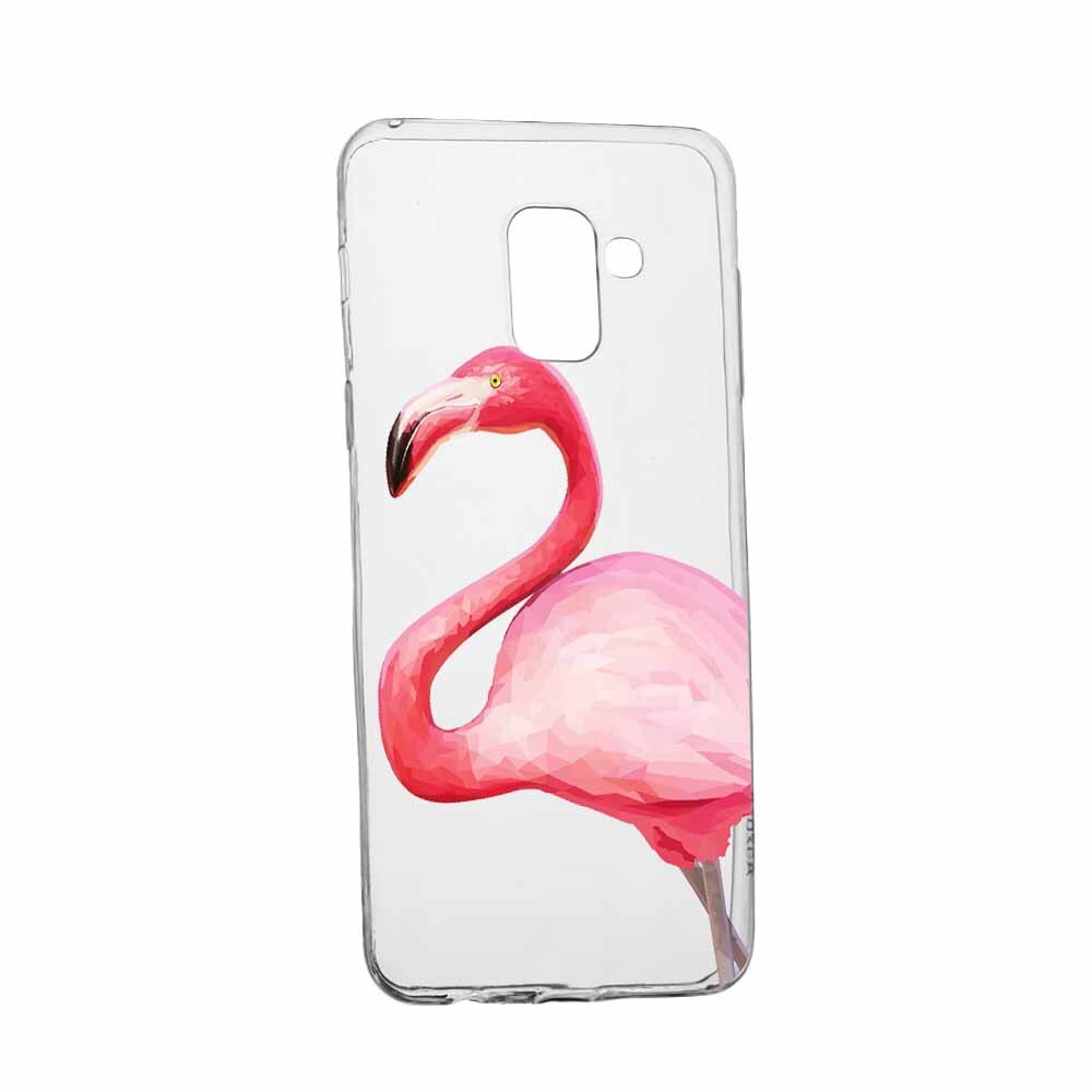 Husa Silicon, Transparent, Slim, Flamingo, Samsung J6 2018