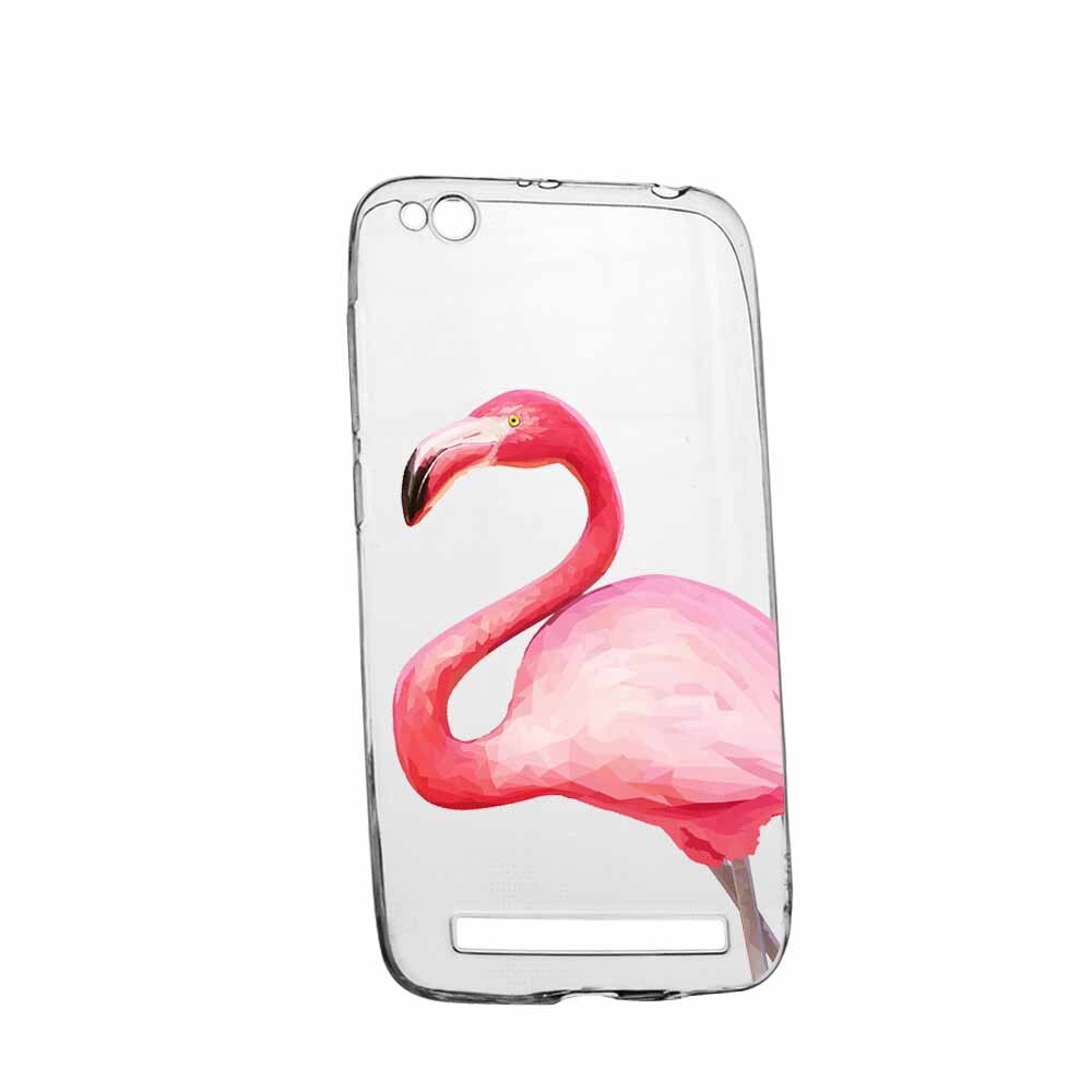 Husa Silicon, Transparent, Slim, Flamingo, Xiaomi Redmi 4A