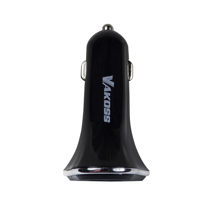 Incarcator masina Vakoss 3 porturi USB 3.1A black
