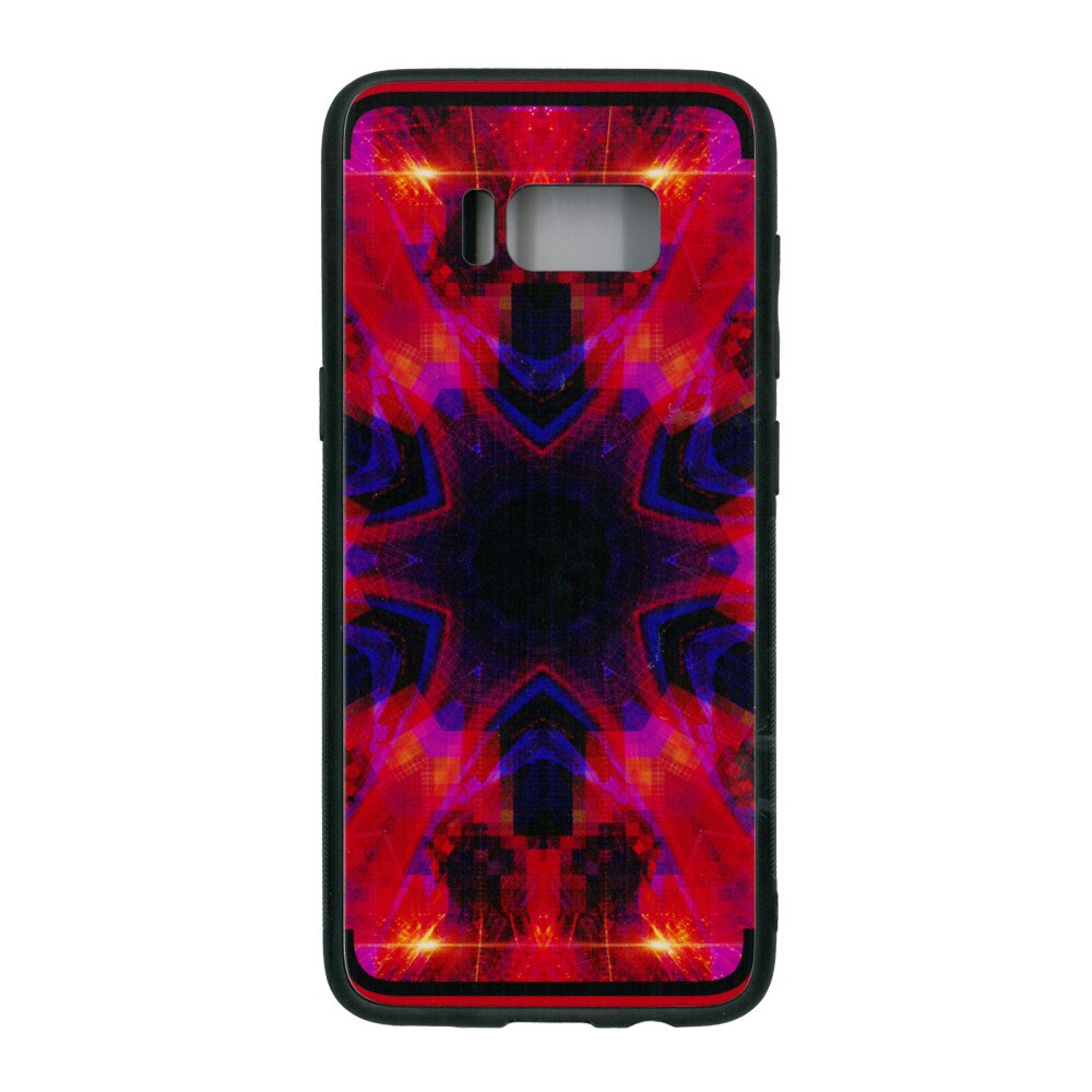 Husa de protectie cu spate de sticla EuroCELL pentru Samsung Galaxy S8, print abstract multicolor