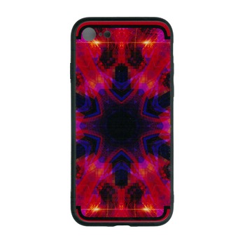 Husa de protectie cu spate de sticla EuroCELL pentru iPhone 8, print abstract multicolor Husa de protectie cu spate de sticla EuroCELL pentru iPhone 8, print abstract multicolor