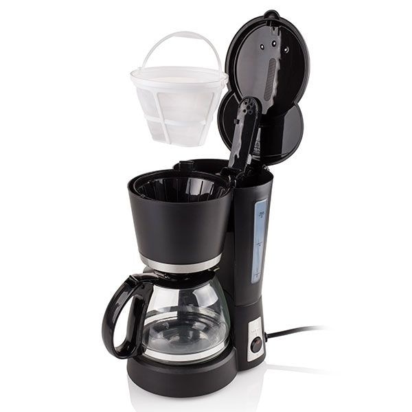Cafetiera, TRISTAR, 900W, 10-12 cesti, 1.2 litri, cana sticla, sistem anti picurare, neagra