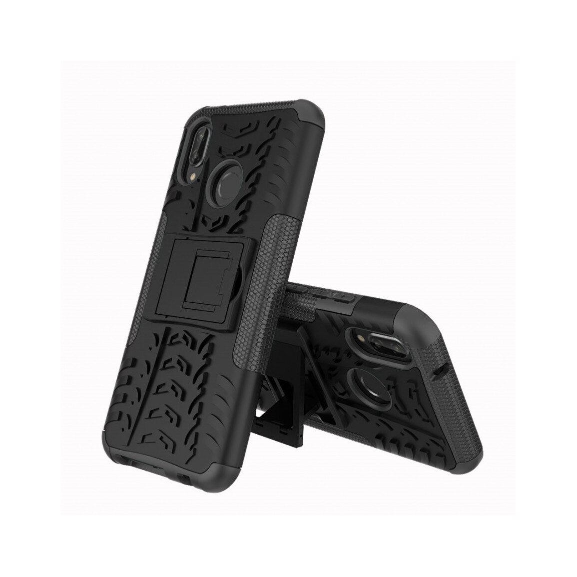 Carcasa protectie spate anti-alunecare pentru Huawei P20 Lite, neagra