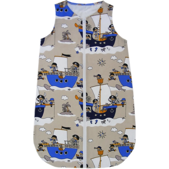 Sac de dormit subtire de vara pirati 74 cm 6-12 luni