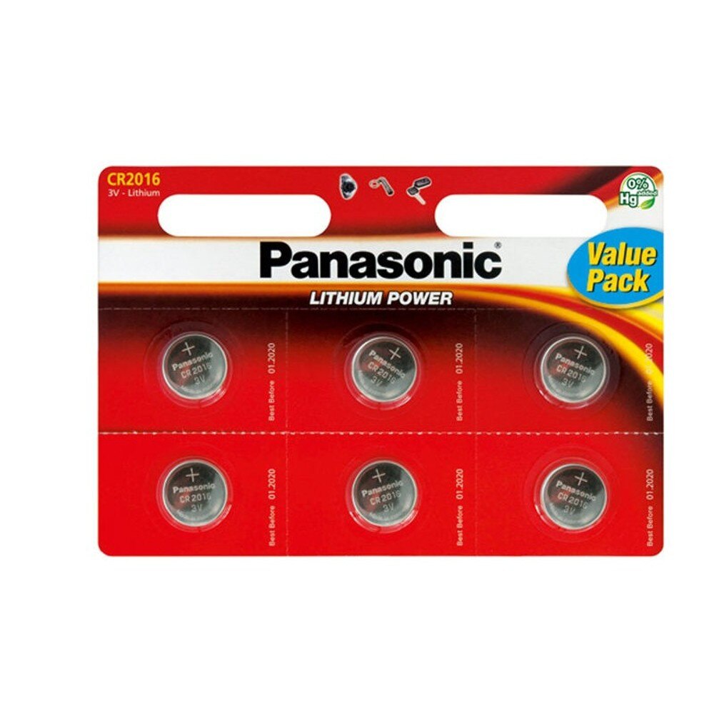Baterii Panasonic Lithium coin Cr2016, 6 bucati