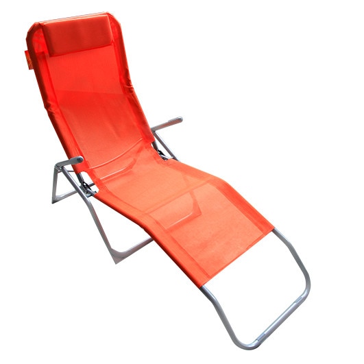 Sezlong pliant RAKI DUNTE culoare oranj 140x58x98cm