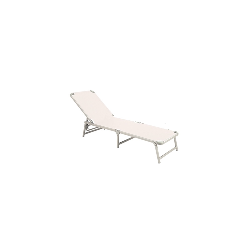 Sezlong plabil RAKI PINKI 188x56cm cadru metalic cu profil lat culoare cafea