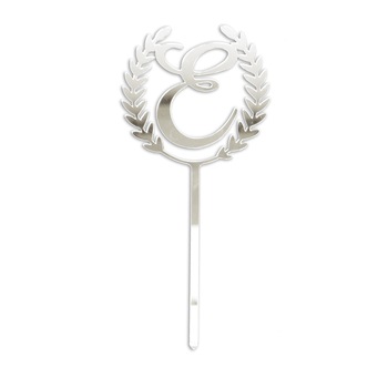Cake topper model lauri cu initiala nume plexiglas oglinda Cake topper model lauri cu initiala nume plexiglas oglinda