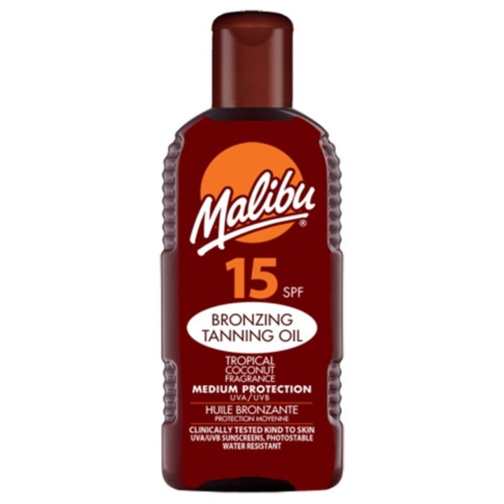Ulei De Plaja Accelerator MALIBU Bronzing Tanning Oil Cu SPF15, 200 ml