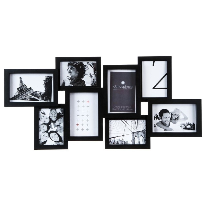 Cadru pentru 8 fotografii, Atmosphera Créateur d'intérieur, Negru