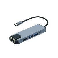 adaptor hub combo aluminum pro 5 in 1 hub combo usb de la tip c cu porturi hd4k vga usb-c ethernet gigabit rj45 dual usb si sd tf - phuture imagen 23_0_
0