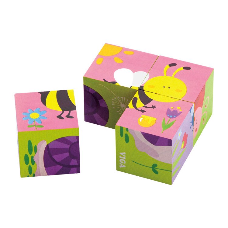 Cuburi cu povesti din 4 piese, Viga, Insecte