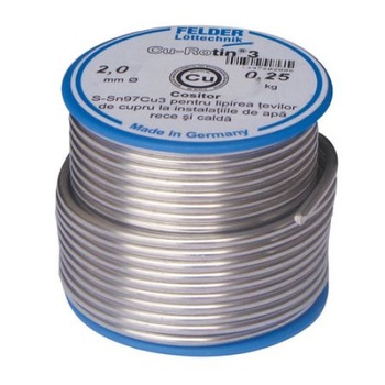 Aliaj de lipire moale 3mm 250gr cu-rotin 3 s-sn97cu3 Aliaj de lipire moale 3mm 250gr cu-rotin 3 s-sn97cu3