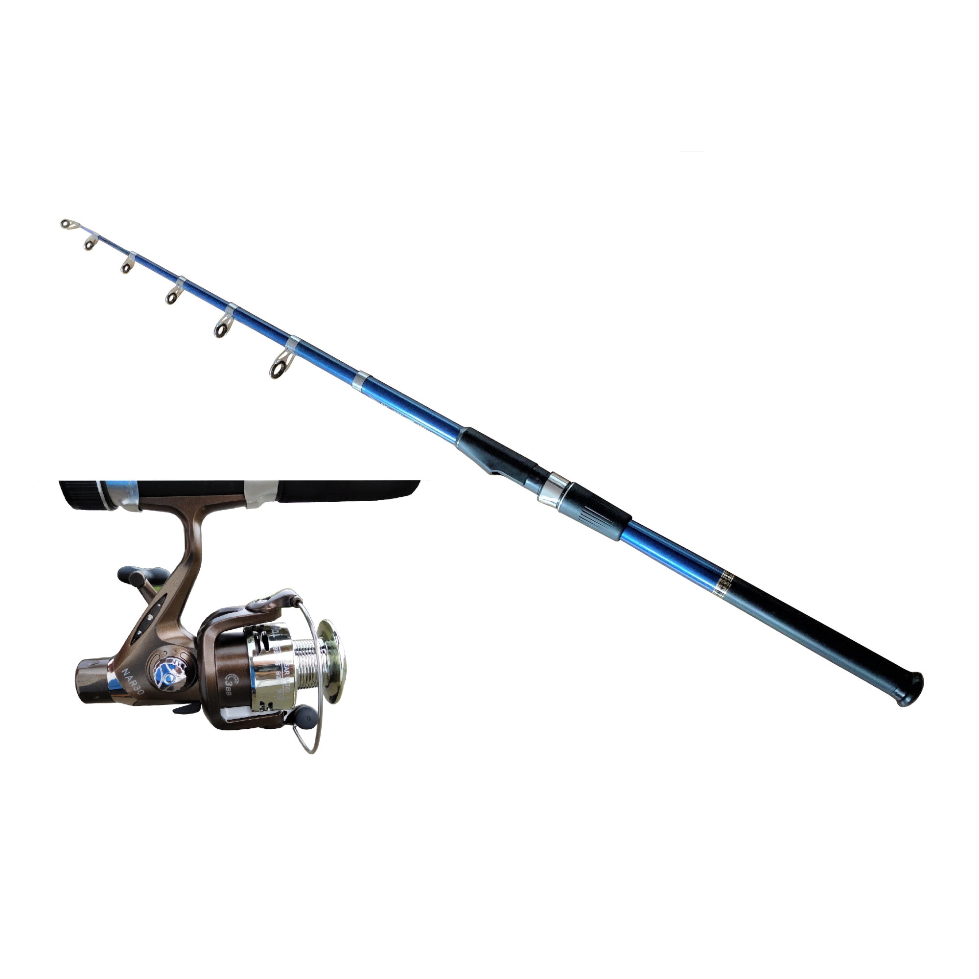 Set lanseta telescopica de 2.7 m greutate 250 g si mulineta 3000 RD, putere aruncare 30-60 g