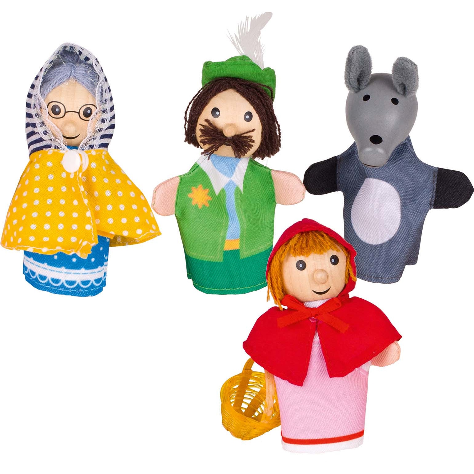 Set 4 marionete pentru deget, Scufita Rosie