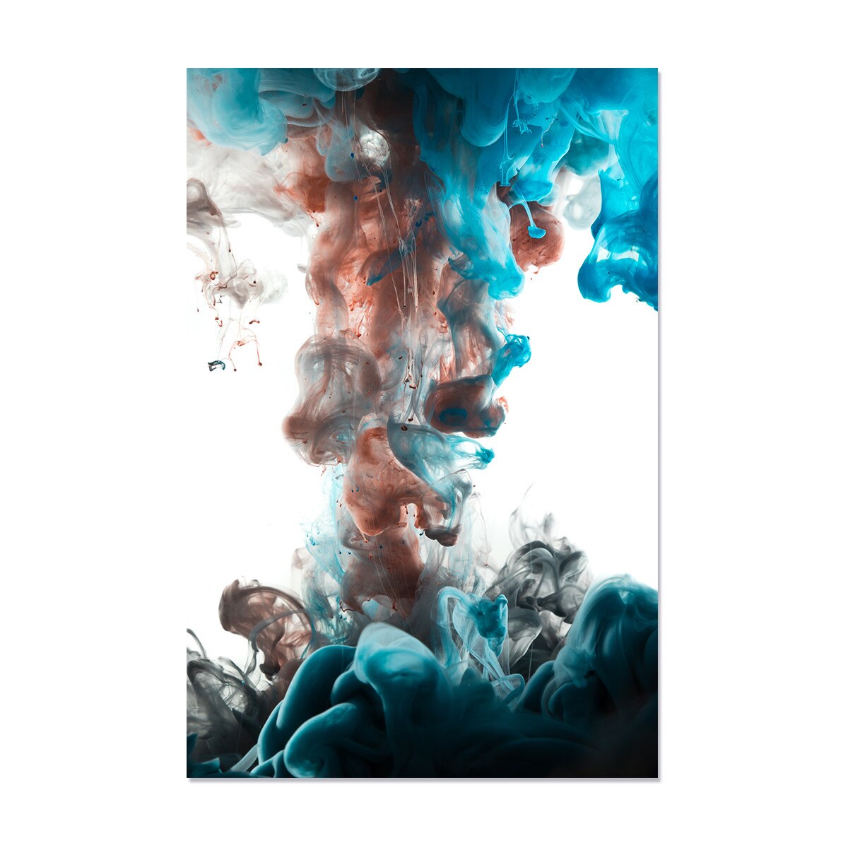 Tablou Canvas - Vopsea acrlilica in apa, Nori in culori, Fluid, Dinamic, Abstarct, 60 x 90 cm