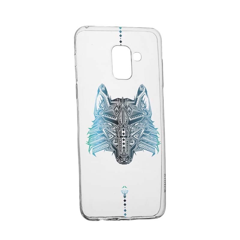 Husa Silicon, Transparent, Slim, Wolf, Samsung Galaxy A8 2018 / A5 2018