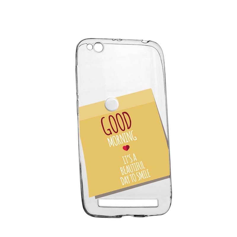 Husa Silicon, Transparent, Slim, Sticker Good Morning, Xiaomi Redmi 4A