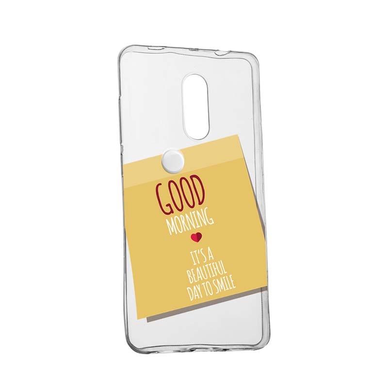 Husa Silicon, Transparent, Slim, Sticker Good Morning, Nokia 6 2018