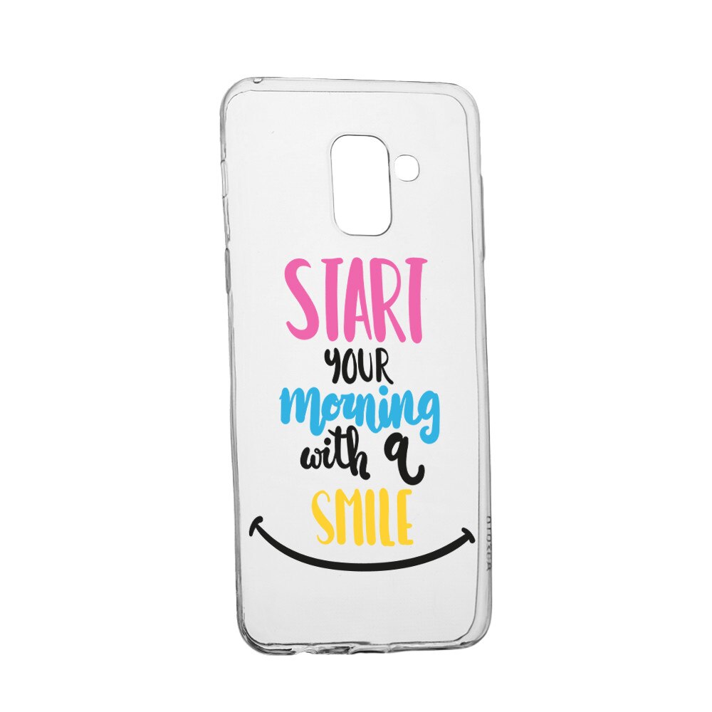 Husa Silicon, Transparent, Slim, Smile At Morning, Samsung J6 2018