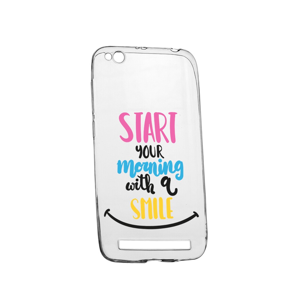 Husa Silicon, Transparent, Slim, Smile At Morning, Xiaomi Redmi 4A