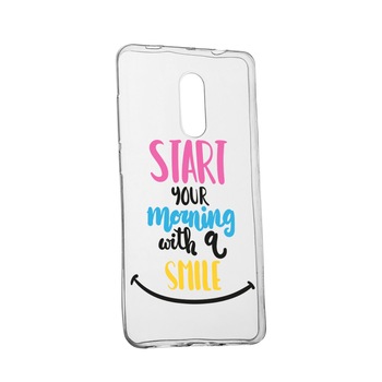 Husa Silicon, Transparent, Slim, Smile At Morning, Huawei Honor 6A Husa Silicon, Transparent, Slim, Smile At Morning, Huawei Honor 6A