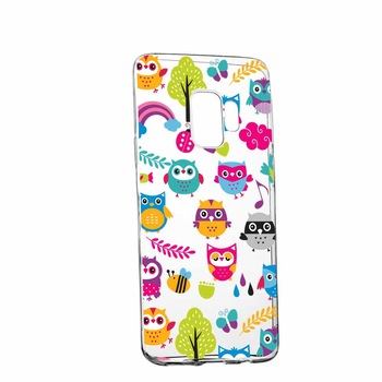 Husa Silicon, Transparent, Slim, Owl, Samsung Galaxy S9 Husa Silicon, Transparent, Slim, Owl, Samsung Galaxy S9