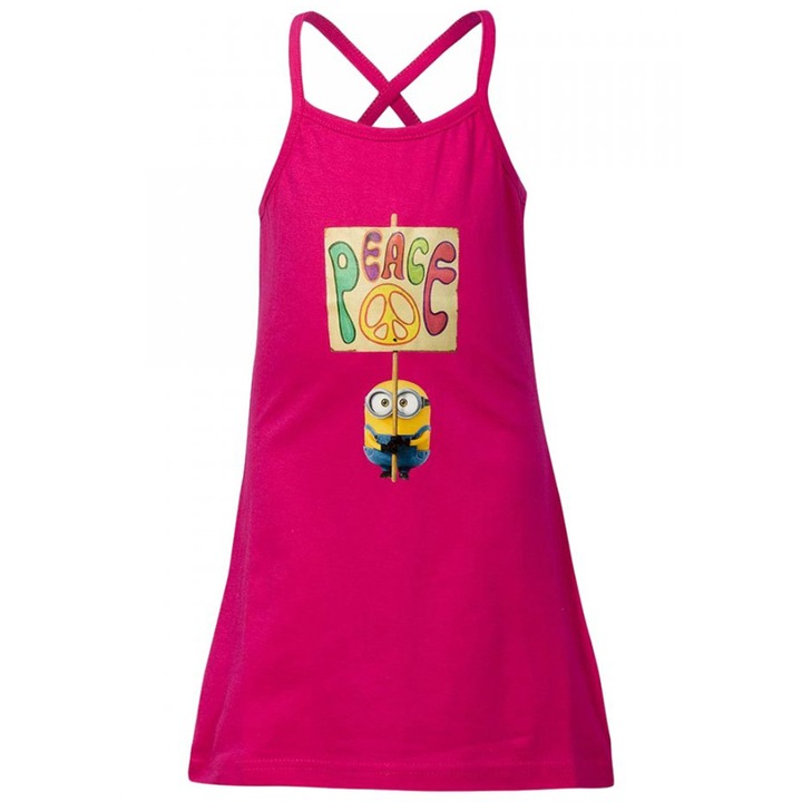 Rochita Vara Minions Peace, Fucsia, 3 ani