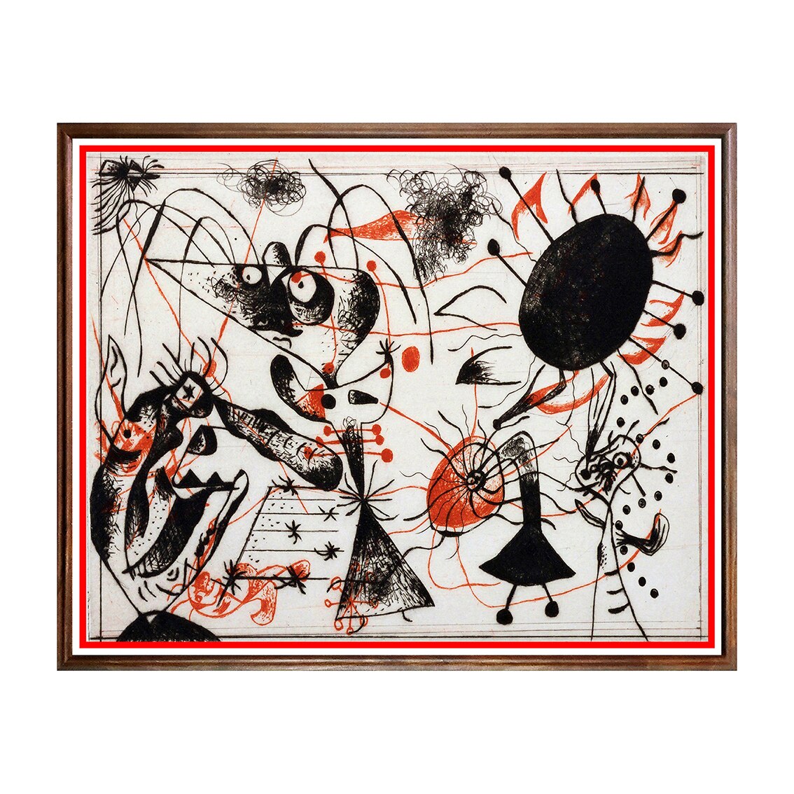 Tablou Poster, Arta Sec. XX, Joan Miró - Plate 4 from Série Noire et Rougethe - ASD-157, 40 x 50 cm