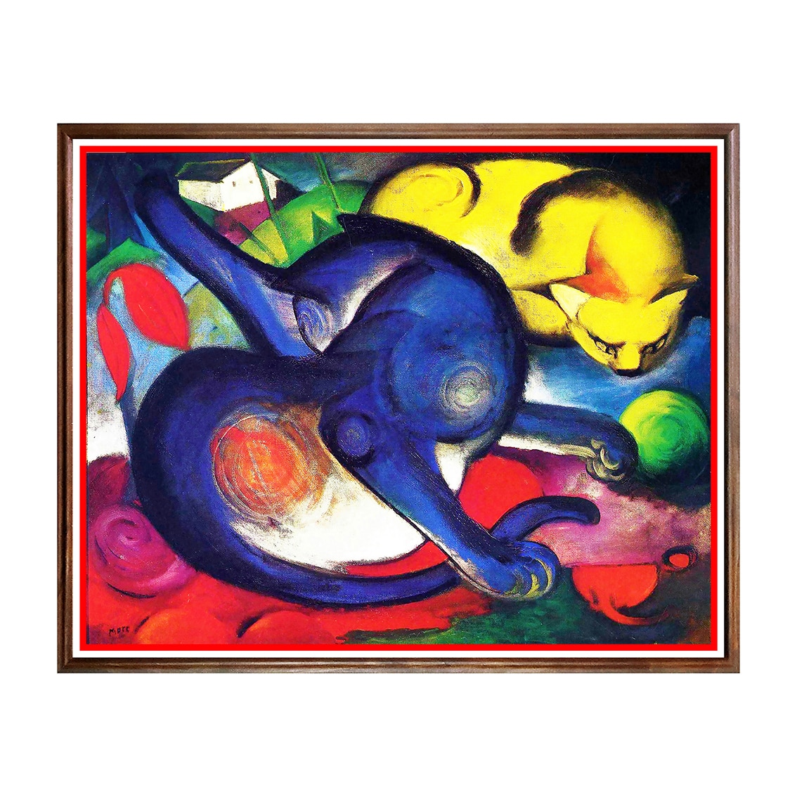 Tablou Poster, Arta Sec. XX, Franz Marc - Two Cats - ASD-116, 40 x 50 cm