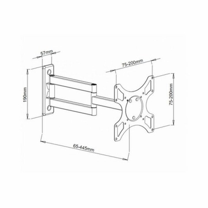 Techly fali tartó TV LCD/LED/PDP, 19-37'' 25 kg VESA, fehér