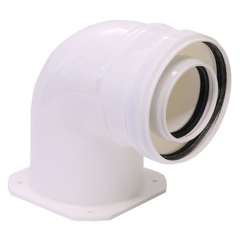 Cot plecare kit evacuare centrala termica in condensare, ATI, diametru 60/100, PP/PP, Tip 04 Cot plecare kit evacuare centrala termica in condensare, ATI, diametru 60/100, PP/PP, Tip 04