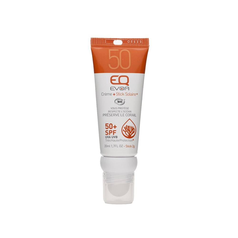 EQ Protectie solara 2 in 1: Stick FP 50+, 2g + crema protectie FP 50, 20 ml