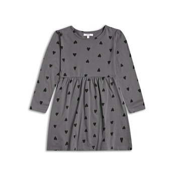 Rochie fete, Sugar Squad, gri cu inimioare, Gri/Negru Rochie fete, Sugar Squad, gri cu inimioare, Gri/Negru