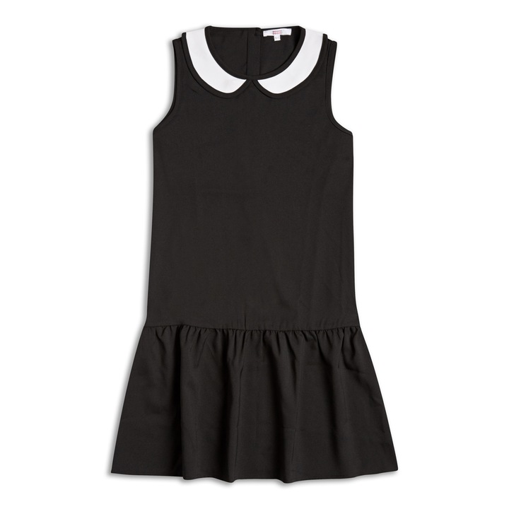 Rochie fete, Sugar Squad, neagra cu guler alb
