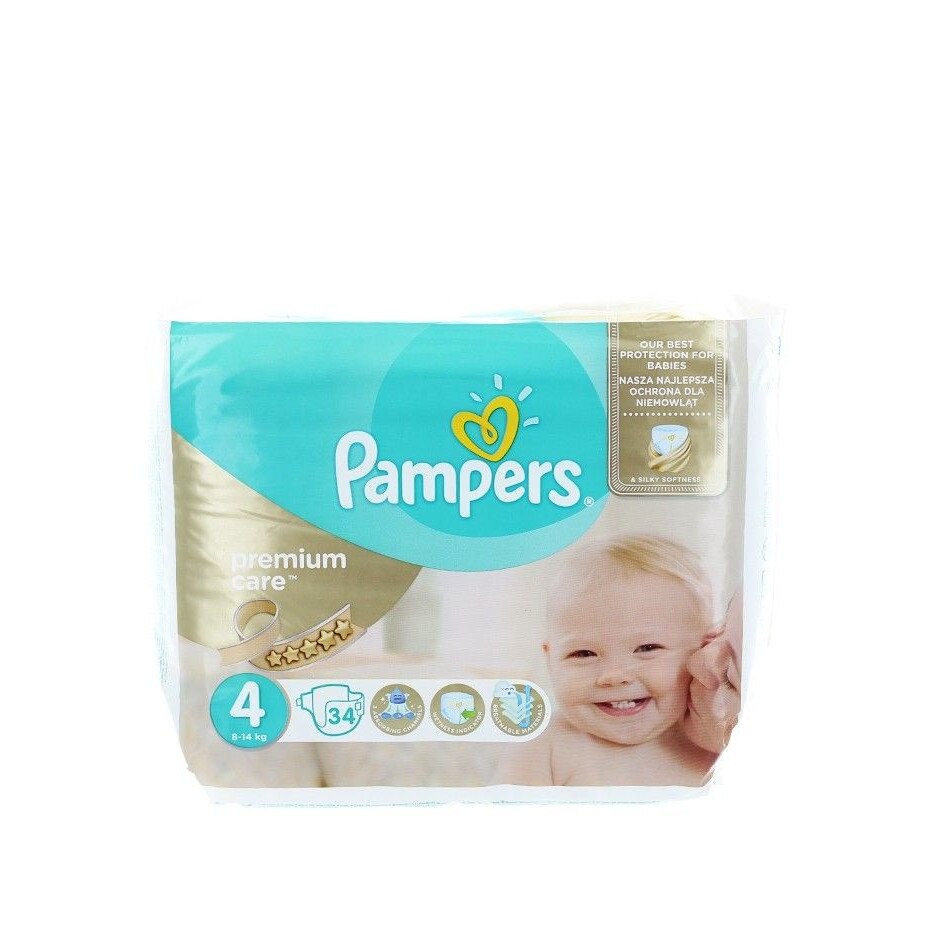 Citizen Holdall plate Pampers scutece Premium Care, nr.4, 8-14 kg, 34 buc - eMAG.ro