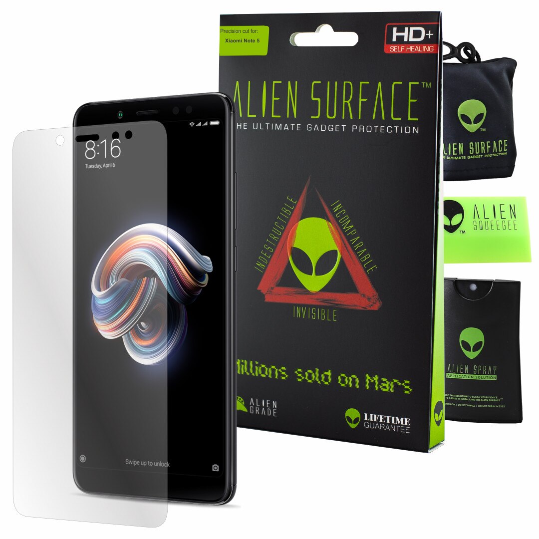 Folie Alien Surface HD, Xiaomi Redmi Note 5, protectie ecran + Alien Fiber cadou
